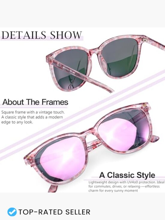 Oversized Square Mirrored Polarized Sunglasses UV400 Protection main image 5